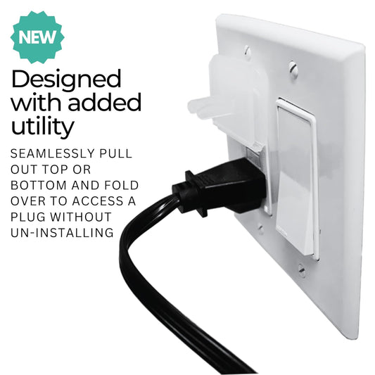 Clear Double Outlet Covers Baby Proofing (10 Pack, 20 Sockets) | Baby Proof Plug Covers for Electrical Outlets | Safe & Secure Baby Safety Products | Childproof Socket Covers Protect Toddlers & Babies