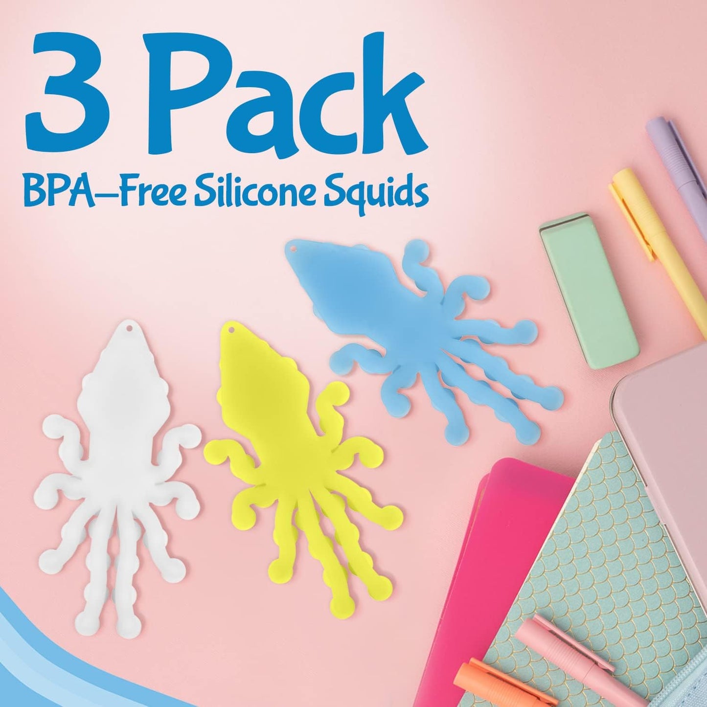 IMPRESA [3 Pack] Fidget Toys Pack - Glow-in-The-Dark Sensory with Suction Cups - Anger Management Toys Stick to Any Surface - Stretchy Fidget Packs for Stress Relief - Relax with Fidget Toy Pack