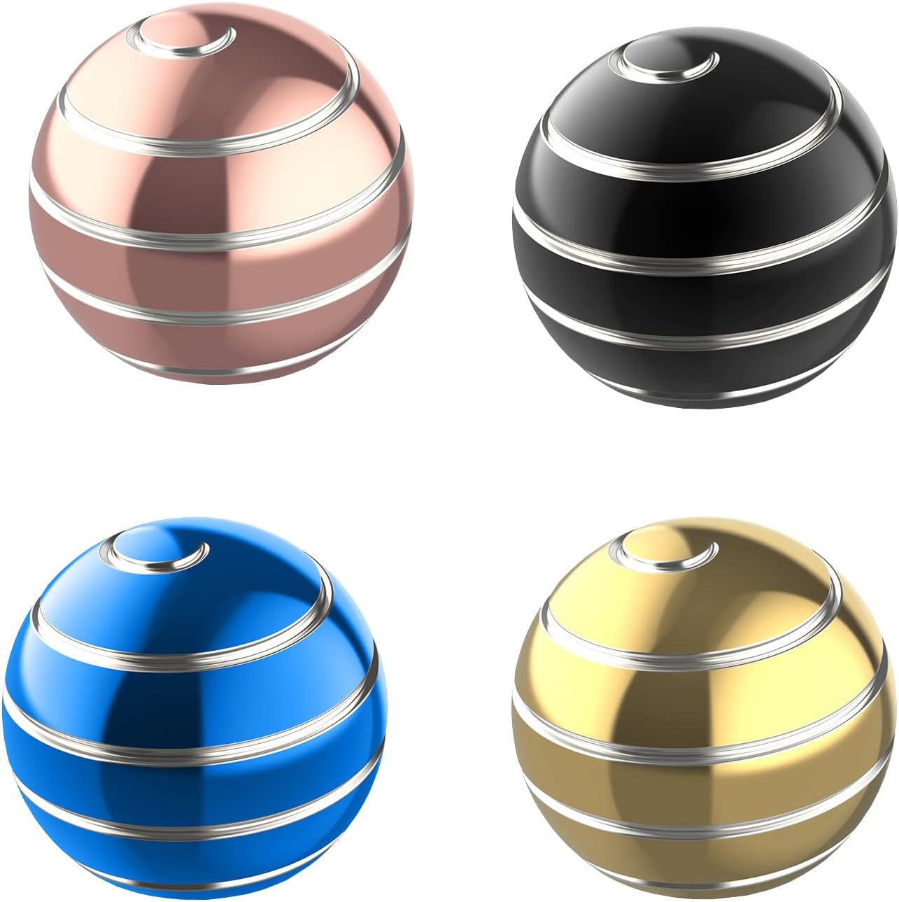 Kinetic Desk Toy Ball, 1.54'' Kinetic Desktop Spinning Toys, Optical Illusion Fidget Toys Gadgets for Christmas Birthday (39MM, Blue-A)