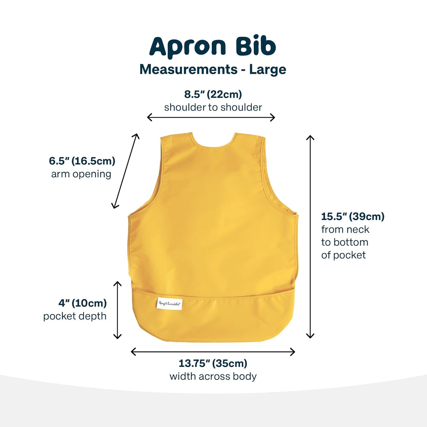 Tiny Twinkle Mess Proof Apron Bibs - 2 Pack Waterproof & Lightweight Baby Bibs for Led Weaning | 100% Recycled Polyester, Easy Clean & Machine Washable (Taupe Dandelion,Small 6-24 Months)