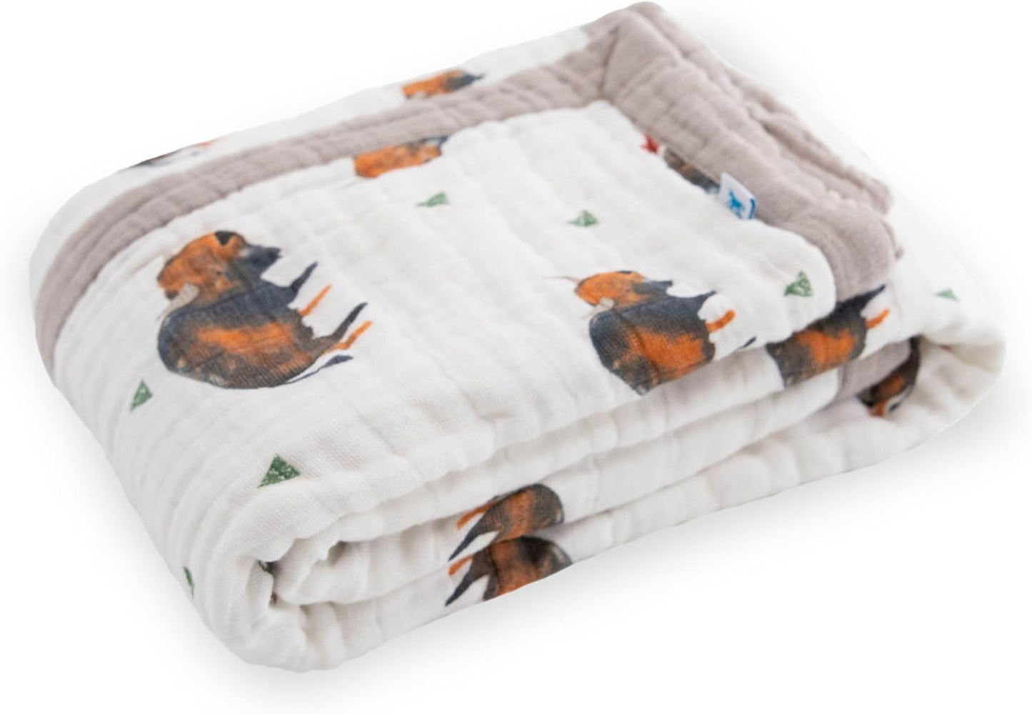 Little Unicorn Newborn Receiving Quilt | Ultra- Soft, Multi-Layered Muslin Fabric | Gift for Newborns & on-The-go (Bison)