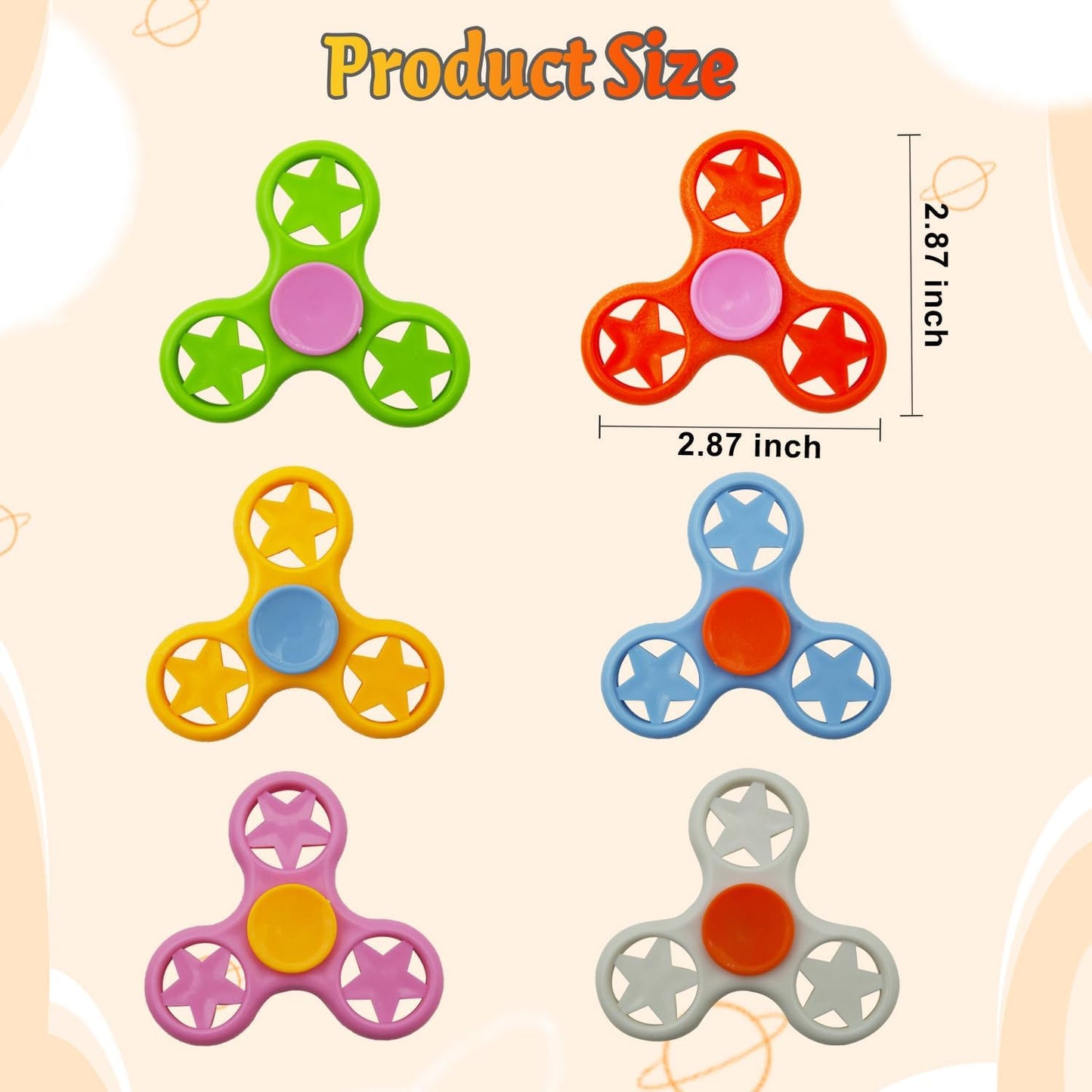 Fidget Spinner Fidget Toys 24 Pack,Party Favors Supplies Birthday Gifts Goodie Bags Stuffers for Kids Adults,Sensory Toys for Anxiety ADHD Stress Relief,Carnival Treasure Box Toys Classroom Prizes