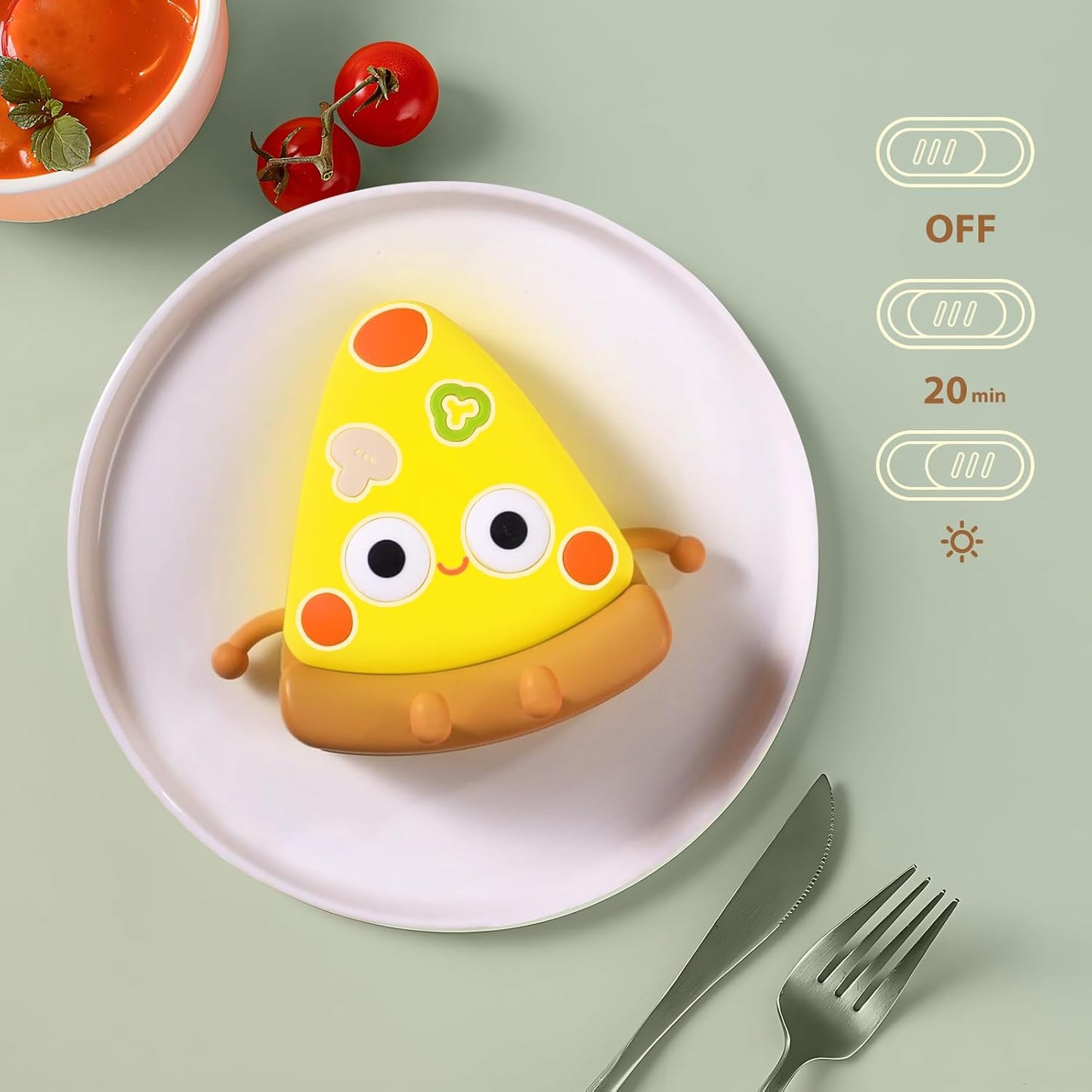 QANYI Pizza Lamp, Personalized Yellow Food Decor Lights for Pizzeria Kitchen Restaurant Party Cool Home Desk Decoration, Funny Novelty Nightlight Gift for Kids 4 to 12 Year Old Boys Girls Adult