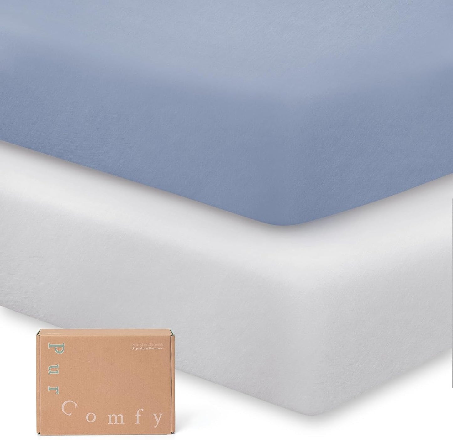 Graco Pack and Play Sheets Fitted, Supersoft Bamboo Viscose Mini Crib Sheets, 2-Pack Pack N Play Mattress Sheets, Graco Playard Baby Sheets Neutral for Boys Girls, 5'' Deep Pocket