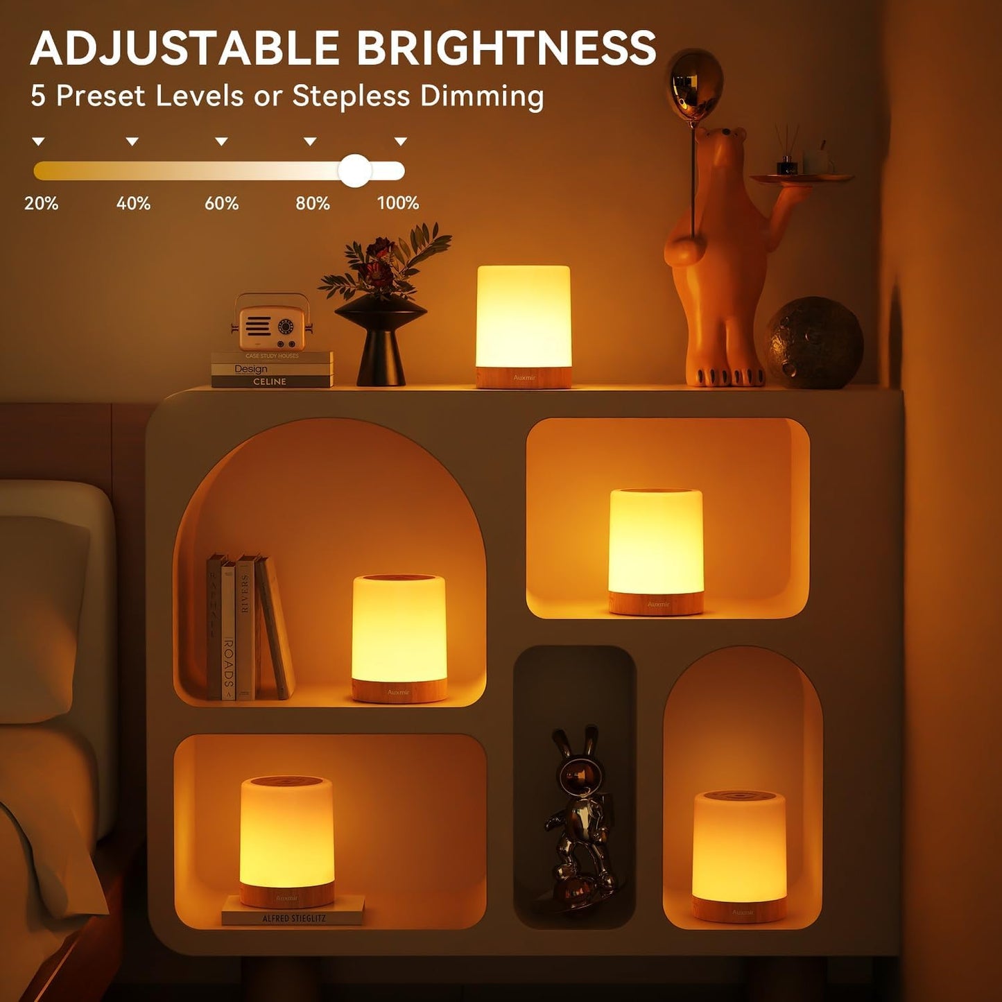 Night Light for Kids Baby, Dimmable Touch Lamp for Nursery, 11 RGB Colors 5 Brightness, Portable Rechargeable Bedside Table Lamp for Nightstand, Kids Night Light for Bedroom Living Room