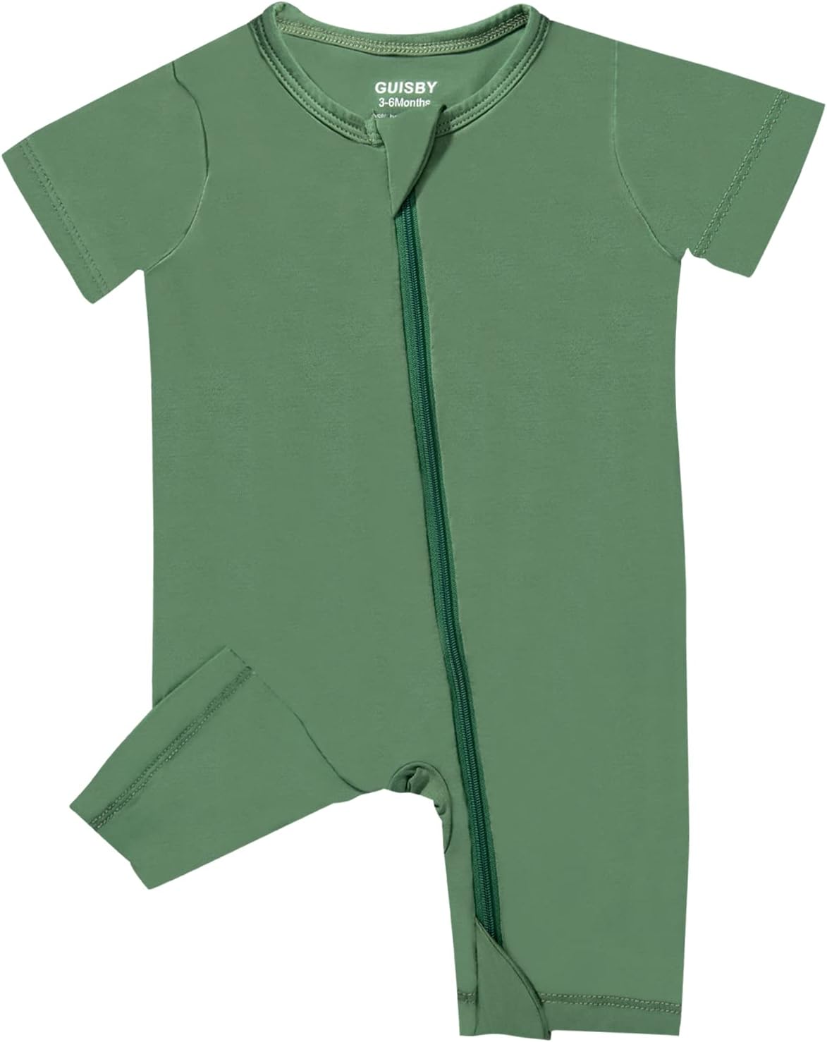 GUISBY Rayon made from bamboo Baby Pajamas Short Sleeve Footless Rompers 2 Way Zipper Sleeper for Baby
