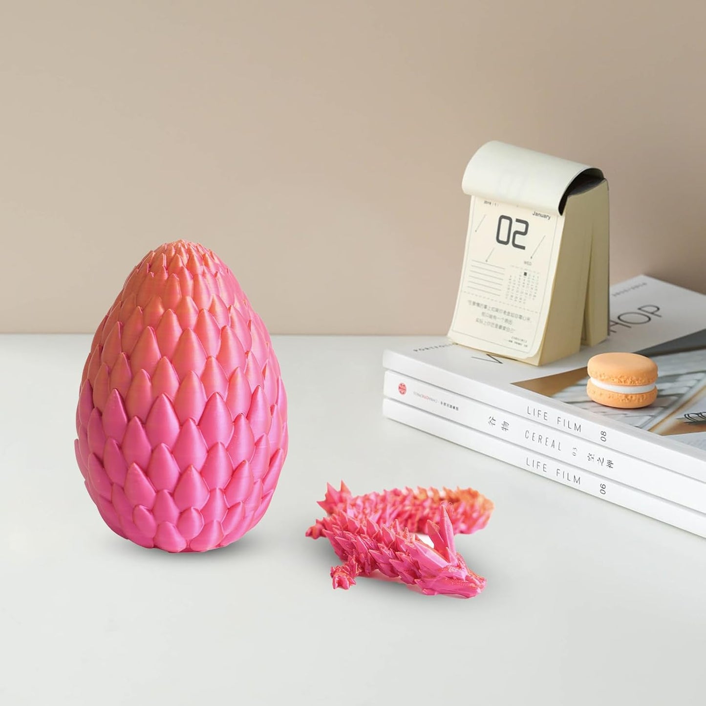 Easter Dragon Eggs 3D Printed Dragon Egg with Dragon Inside Articulated Crystal Dragon Fidget Toy Mystery Easter Suprise Home Office Decor Executive Desk Toys