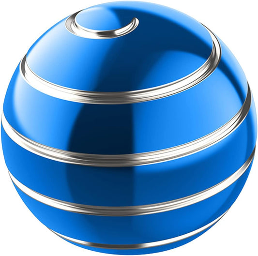 Kinetic Desk Toy Ball, 1.54'' Kinetic Desktop Spinning Toys, Optical Illusion Fidget Toys Gadgets for Christmas Birthday (39MM, Blue-A)