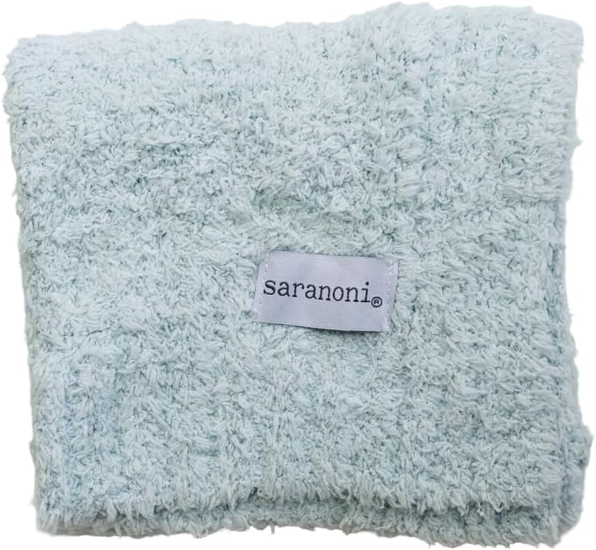 SARANONI Bamboni Luxury Baby Blanket, Breathable & Soft Plush for Infant Boys & Girls (Sky Blue, Mini 15” x 20”)