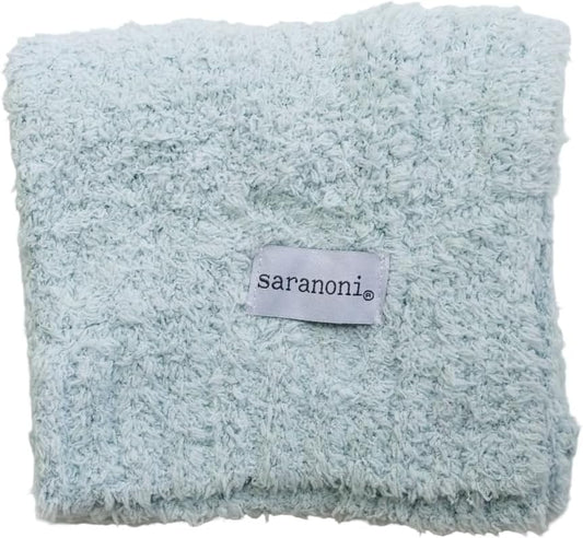 SARANONI Bamboni Luxury Baby Blanket, Breathable & Soft Plush for Infant Boys & Girls (Sky Blue, Mini 15” x 20”)