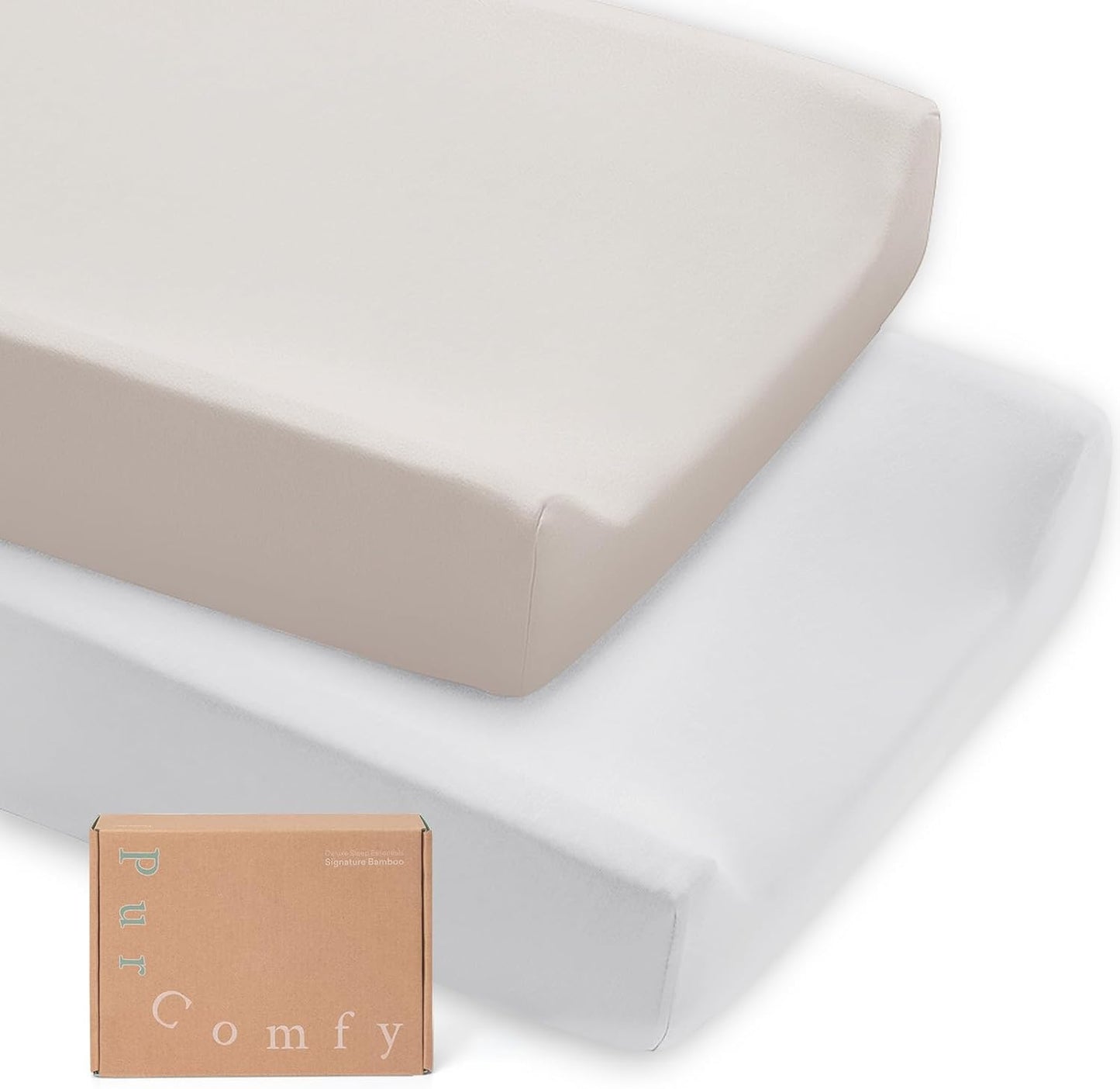 Supersoft Diaper Changing Pad Covers, 2-Pack Premium Bamboo Viscose Change Table Pad Covers for Baby Girls and Boys, Hypoallergenic Stretchy Changing Table Cover Sheets