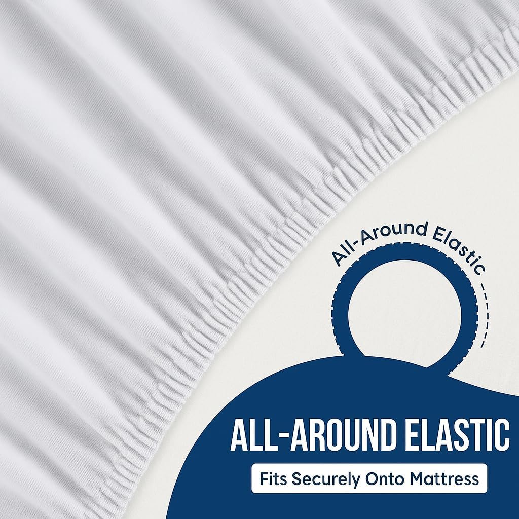 Waterproof Mattress Protector – Twin – Soft & Noiseless Terry Cotton Cover – Cooling, Breathable – Deep Pocket with 360° Elastic – Machine Washable – Kids, Pets & Light Sleepers