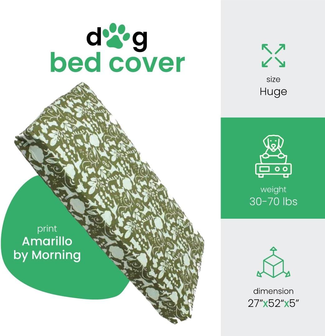 Molly Mutt Large Crib Mattress Cover - Amarillo by Morning Print - Measures 27”x52”x5”- 100% Cotton - Durable - Breathable - Sustainable - Machine Washable Dog Bed Cover
