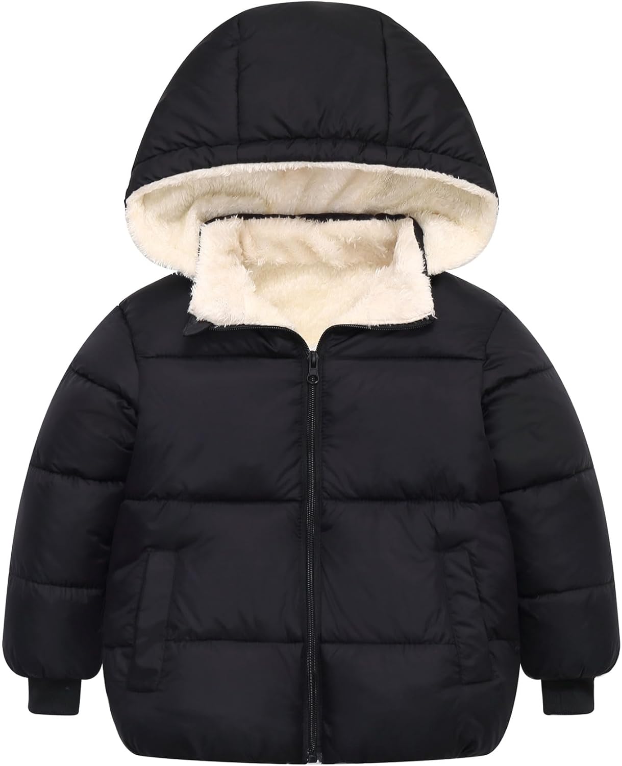 TUONROAD 1-6T Baby Girl Boy Winter Fleece Coats Toddler Warm Puffer Jackets Kids Down Alternative Outerwear