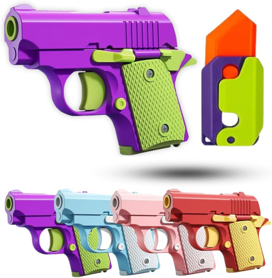 Fidget Gun Toy, 3D Printed Mini Toy, Stress Shot, Gravity Fidget Knife Toy, Gun Fidget Toy, 2 Pcs, Fidget Toys Adults & Kids