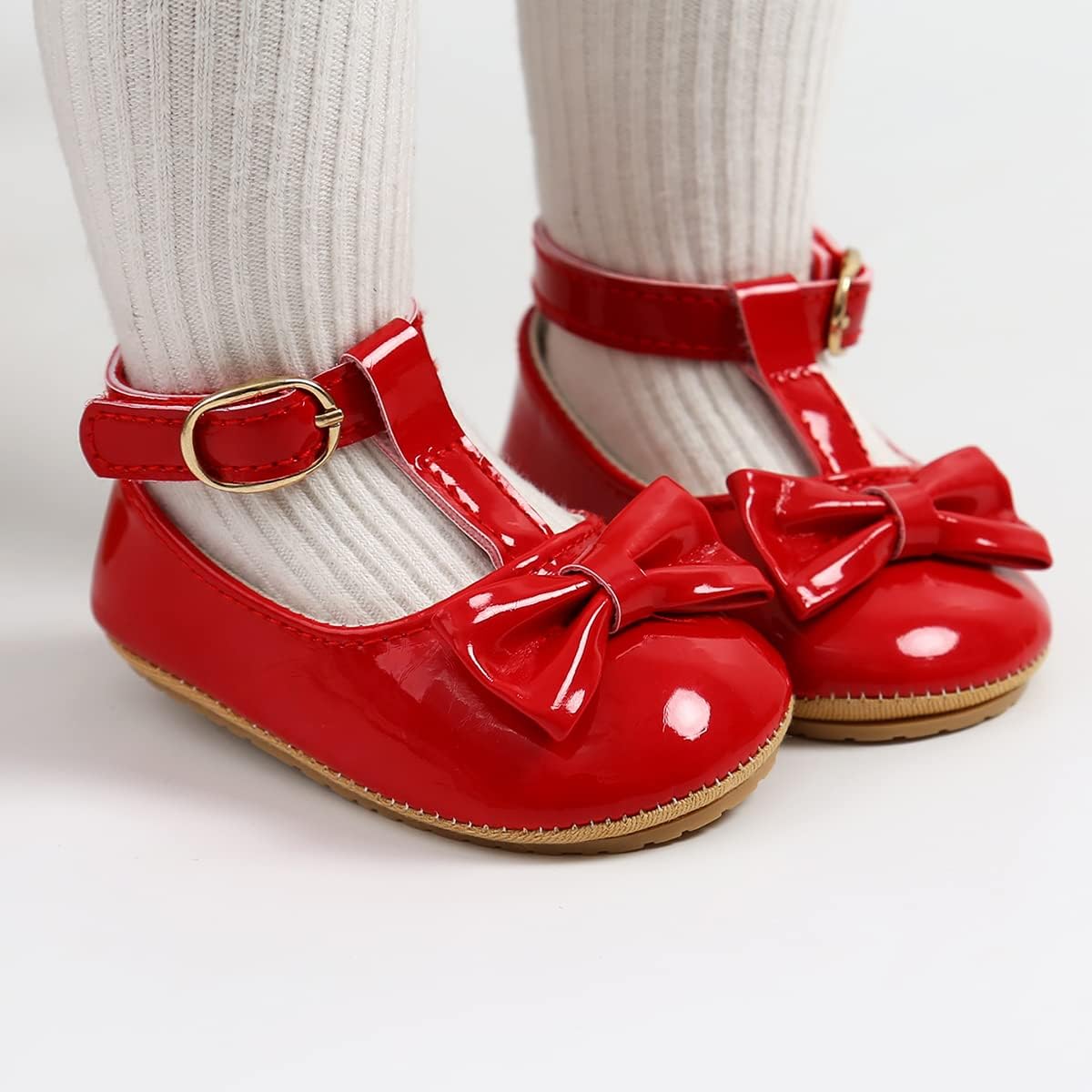 Baby Shoes Mary Jane Flats Non Slip Soft Sole Infant Toddler Sneakers First Walkers Party Christmas Dress Shoes