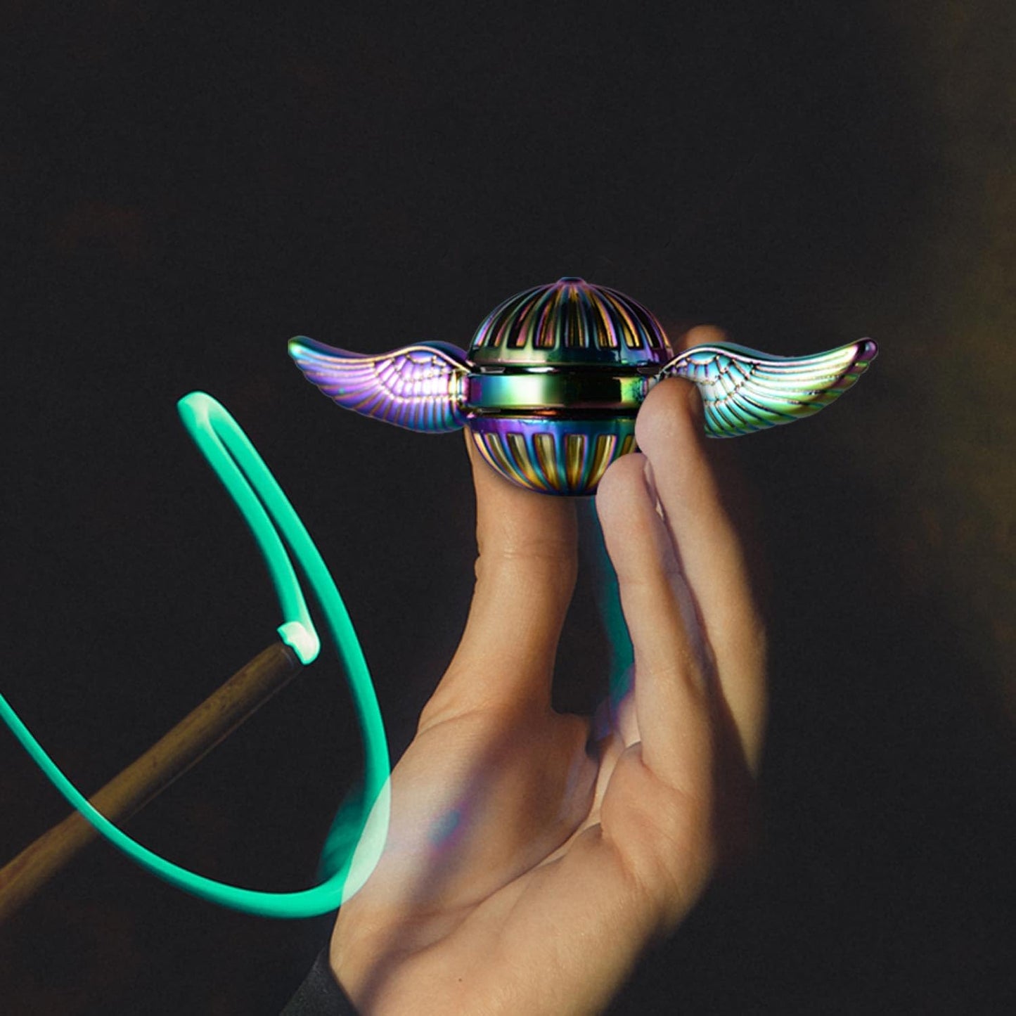 Solid Metal Sphere Fidget Spinner Iridescent Sensory Hand Finger Spinning Toy ADD ADHD Stress Relief Anxiety Relieves Reducer for Kids and Adults.