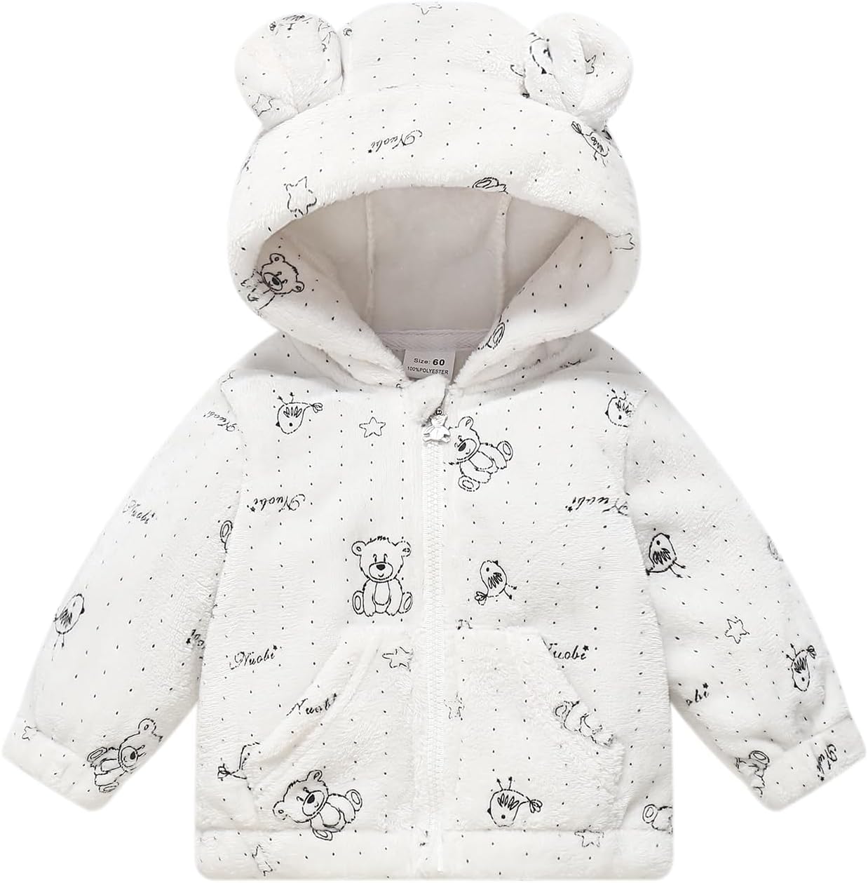 Toddler Fleece Jacket Baby Winter Coat Newborn Girl Hoodie Infant Boy Clothes 3T
