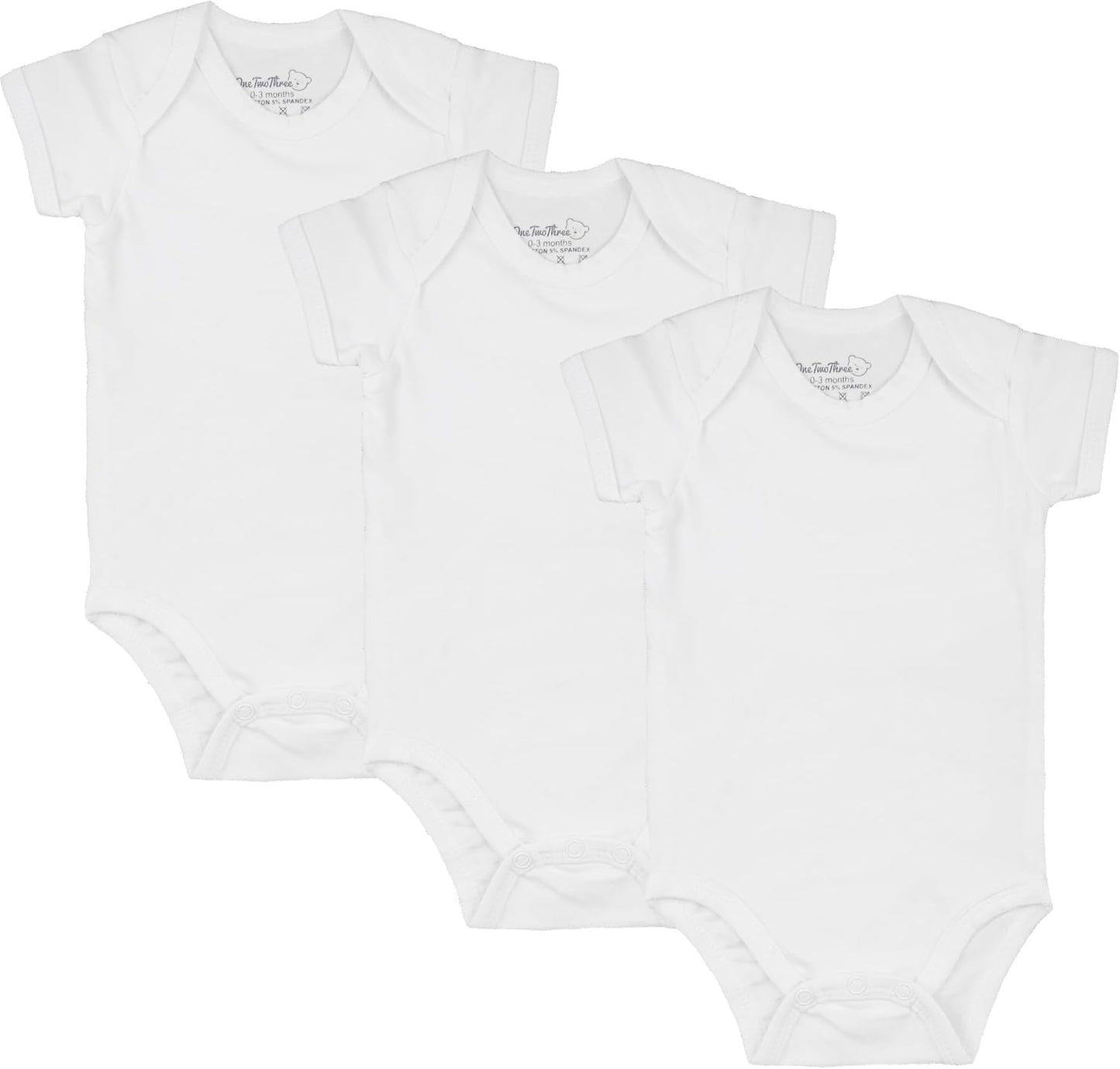 123 Bear Baby Cotton Spandex short-sleeve bodysuits unisex boy girl