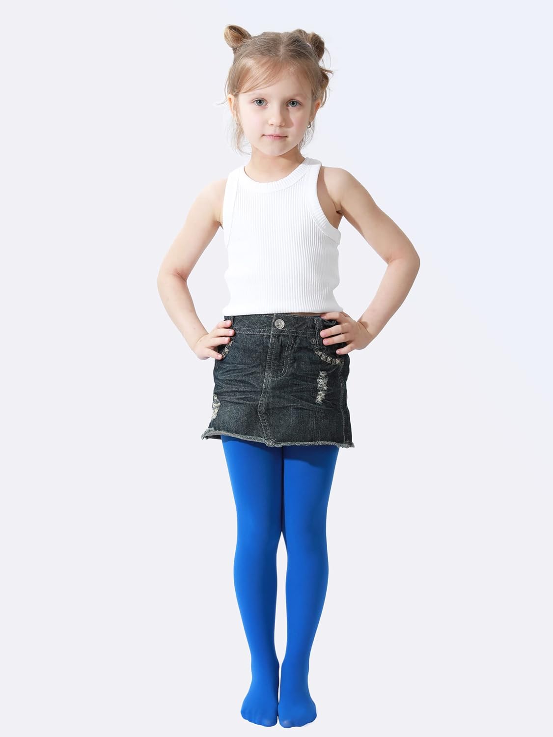 EVERSWE Girls Semi Opaque Footed Tights, Microfiber Tights