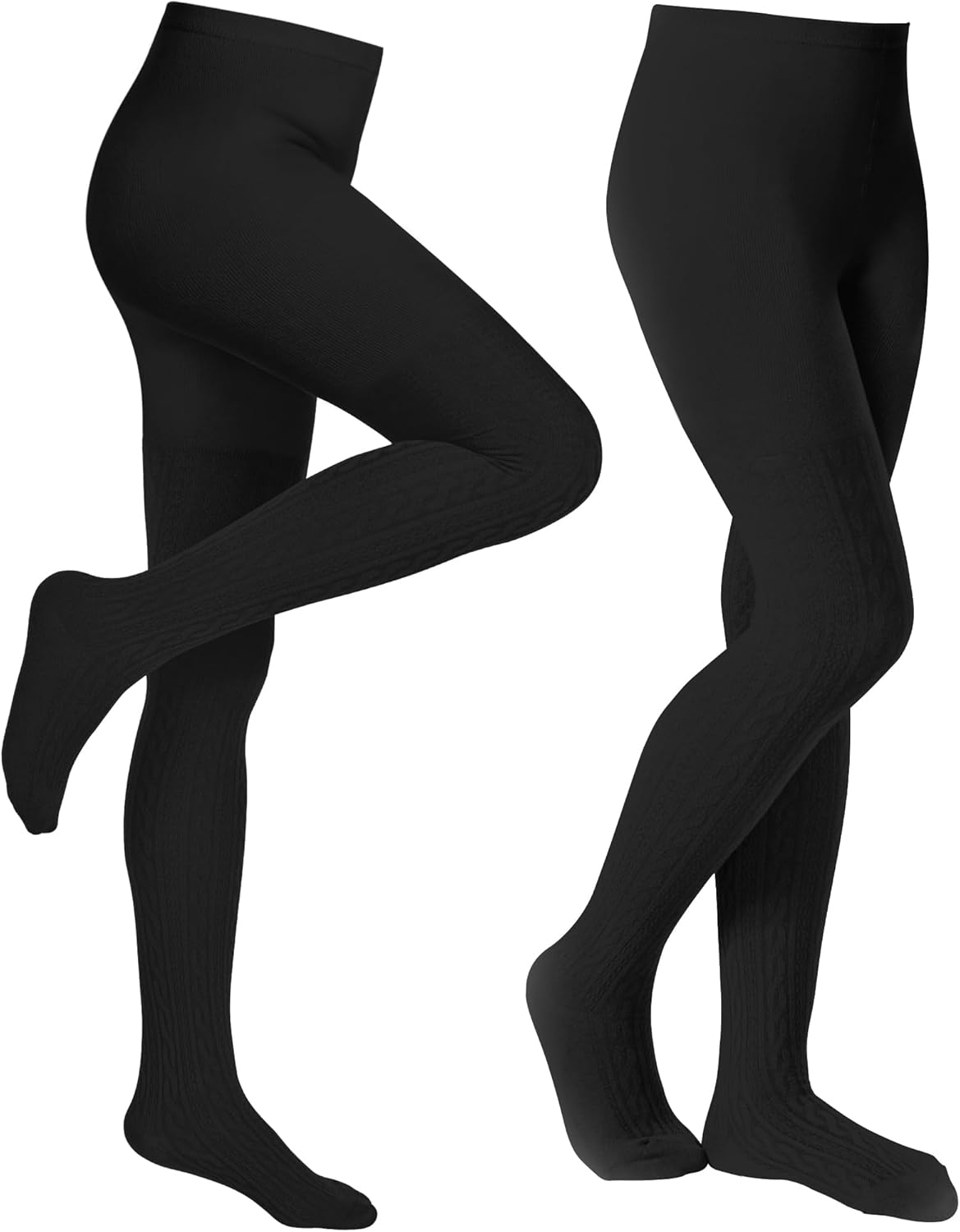 Baby Girls Tights Cable Knit Toddler Leggings Winter Solid Cotton Tights School Stockings 2 Pack 2T-12 Years