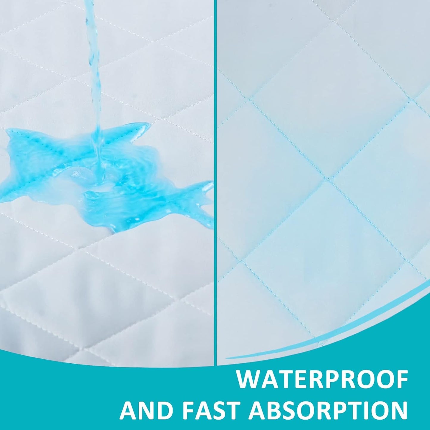 KANECH Washable Waterproof Incontinence Bed Pads - 34"x36"(4Pack) - Heavy Absorbency Reusable Underpads for Adults, Elderly and Kids - Slip Resistant Mattress Protector