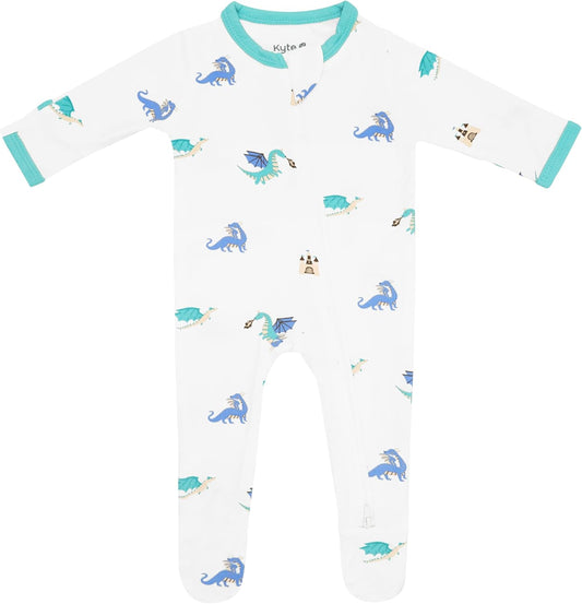 KYTE BABY Unisex Zipper Closure Footies, Rayon Made From Bamboo, 0-24 Months