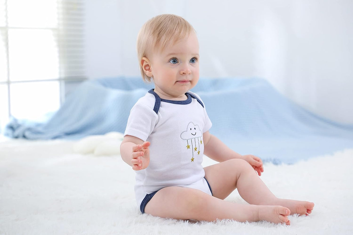 Baby Bodysuit Short Sleeve one-Piece Newborn Baby Clothes for Baby Boy and Girls