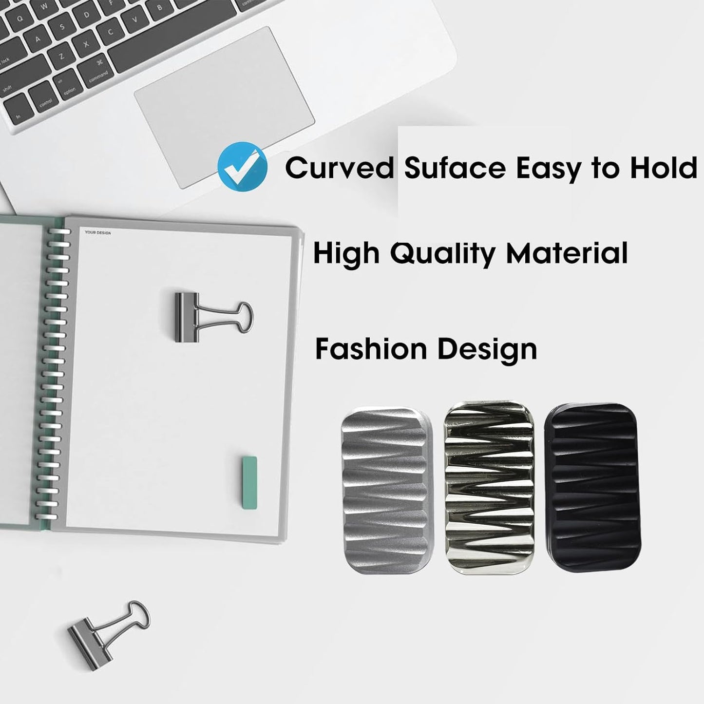 Fidget Slider 3 Layer EDC Metal Magnetic Fidget Toys Adults, Desk Toys Gift for Stress Relief (Black)