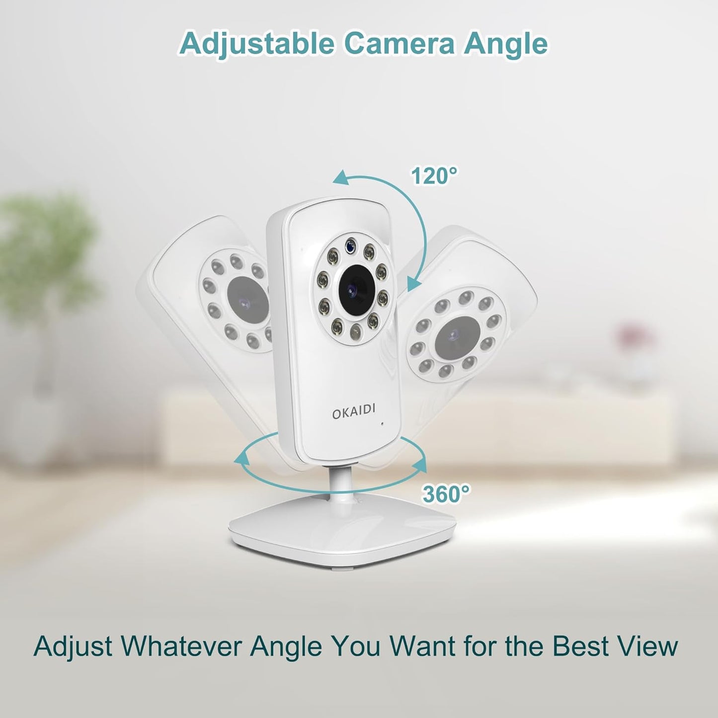 Video Baby Monitor with 2 Cameras, 2.4'' Portable Travel Screen, 1000ft Long Range Transmission, Baby Monitor No WiFi, Infrared Night Vision, VOX Mode