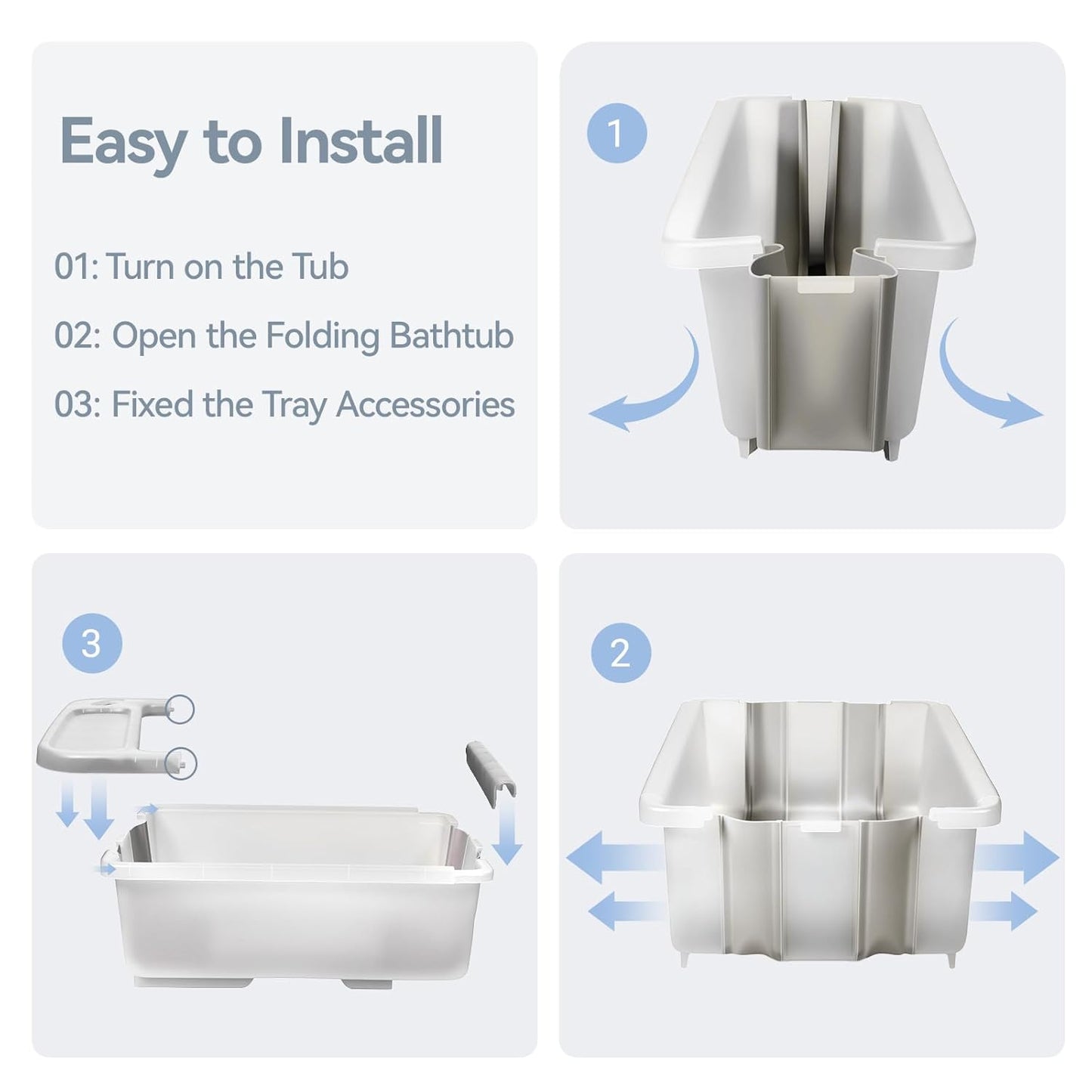 Collapsible Baby Bathtub with Stand - Large Capacity Baby Bath Tub with Thermometer & Soft Cushion | Portable Travel Newborn Infant Bathtub | Foldable Toddler Bathtub for Baby 0 to 36 Months