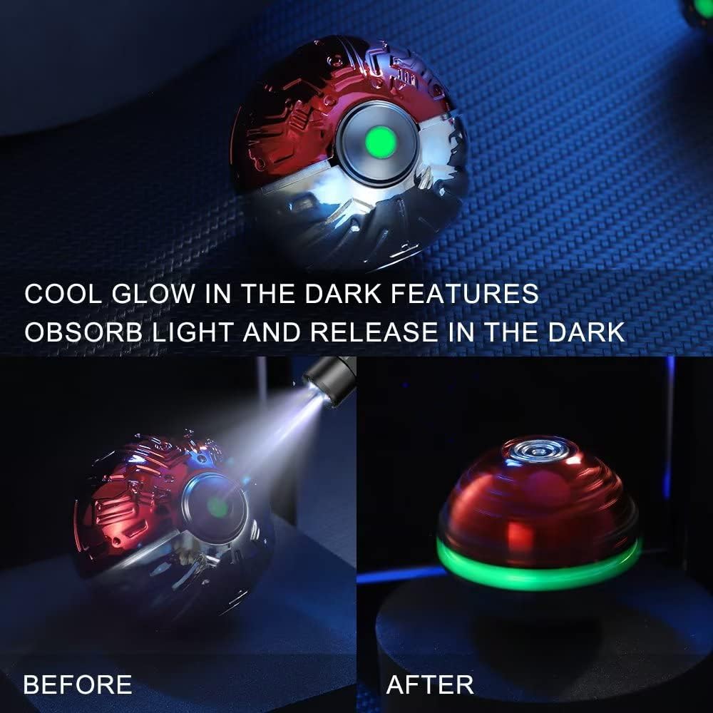 Cool Stress Ball Desk Toy Fidgets Spinner Toy Metal for Kids Adults, Luminous Finger Hand Spinner Ball, Stainless Steel Figit Toy Anti Stress ADHD EDC Fidgeting Ball Chirstams Birhtday Gift