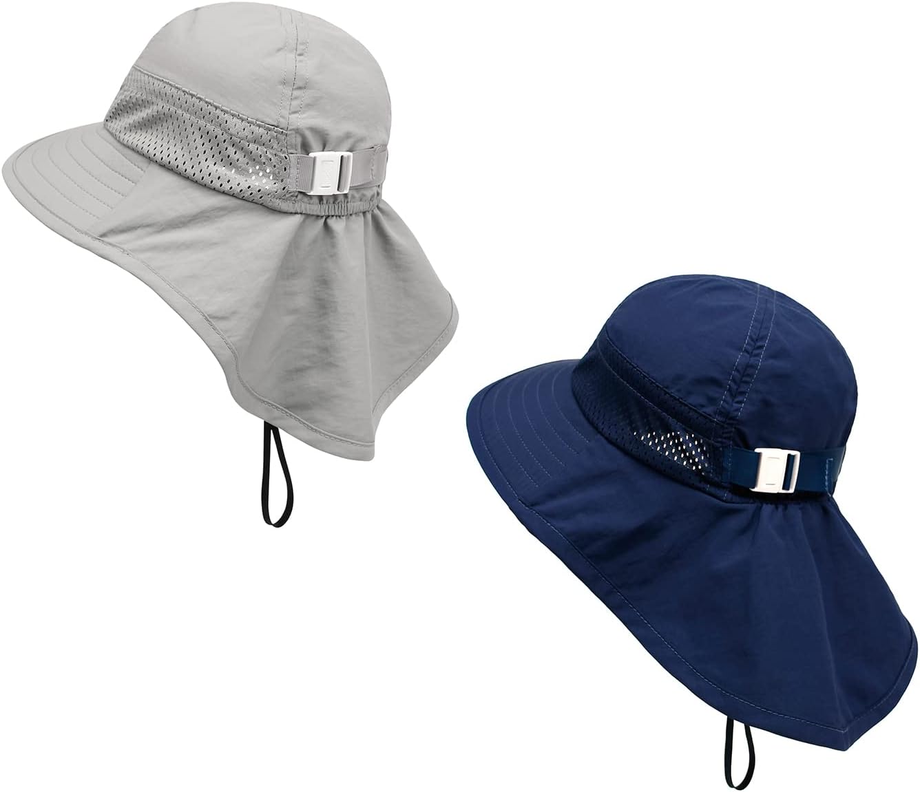 CHUNG Baby Sun Protection Hat Summer Toddler Adjustable UPF 50+ Wide Brim Neck Flap Beach Caps Boys Girls 1-12 Years Kids