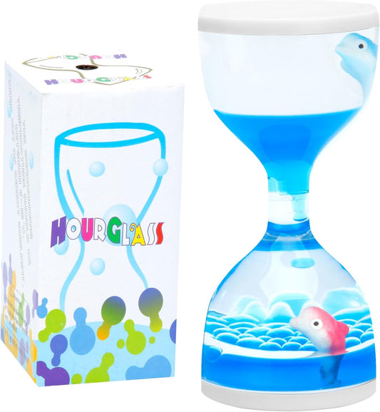 Liquid Motion Timers for Kids, Set of 3, Sensory Bubble Toys for Toddlers (BIUE)