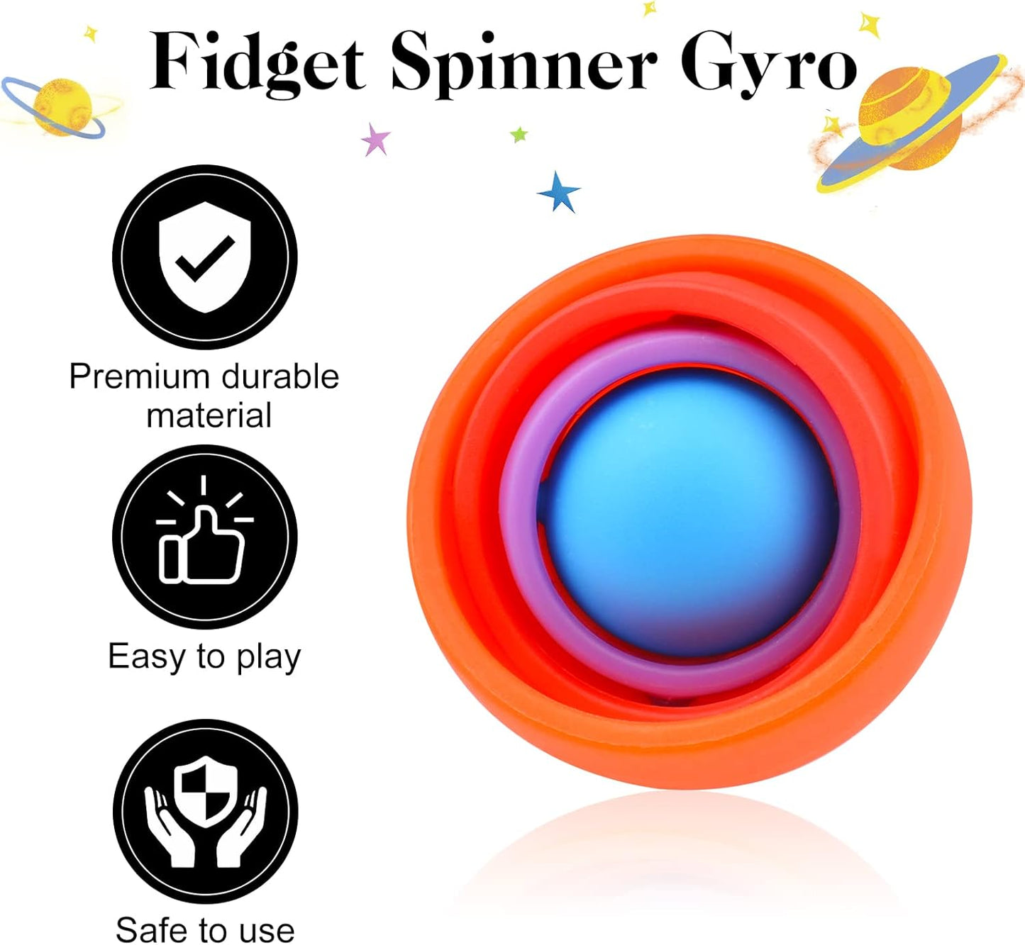 Fidget Toy for Adults, Fidget Gyro Toys, Gift Ideas Fidgets Gifts for Boys Girls Teens Kids, ADHD Autism Stress Relief Finger Toy Hand Fidget Spinner