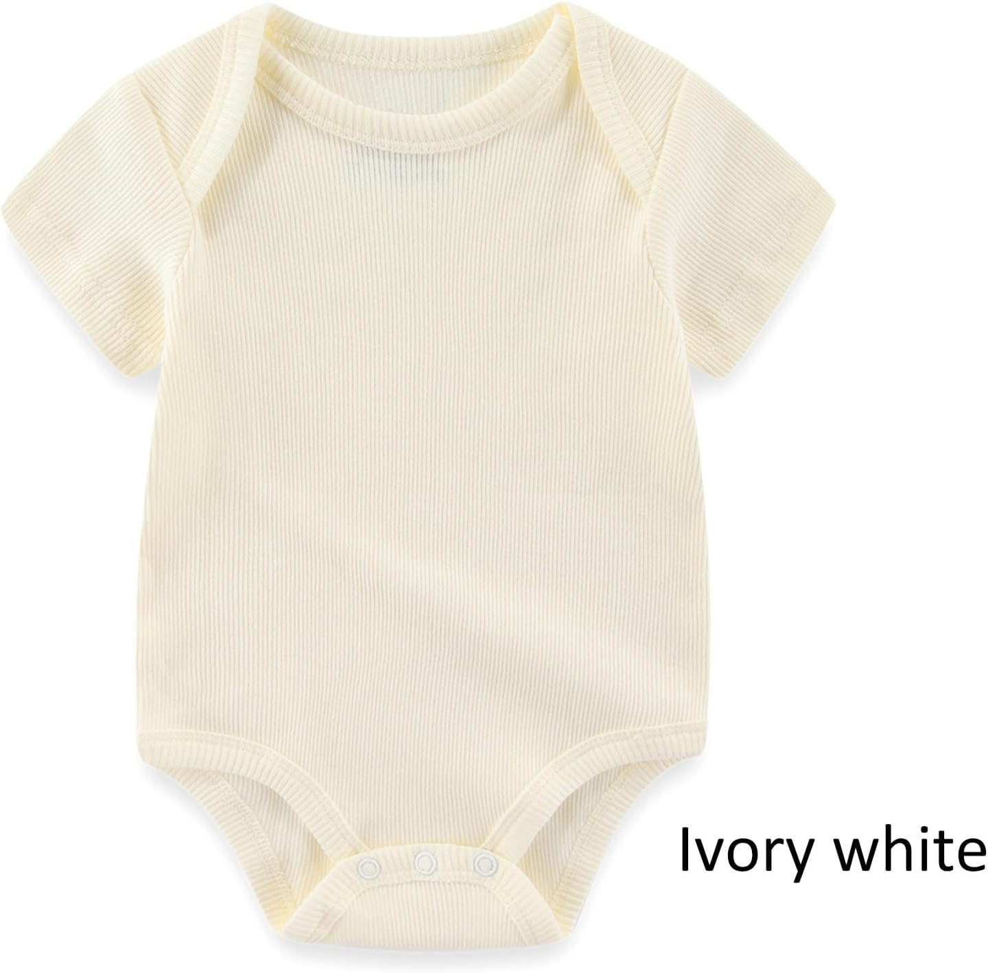 Baby Bodysuit 6 Pack Soft Mixed Ribbed Short Sleeve Romper Infant Boy Girl Clothes Set