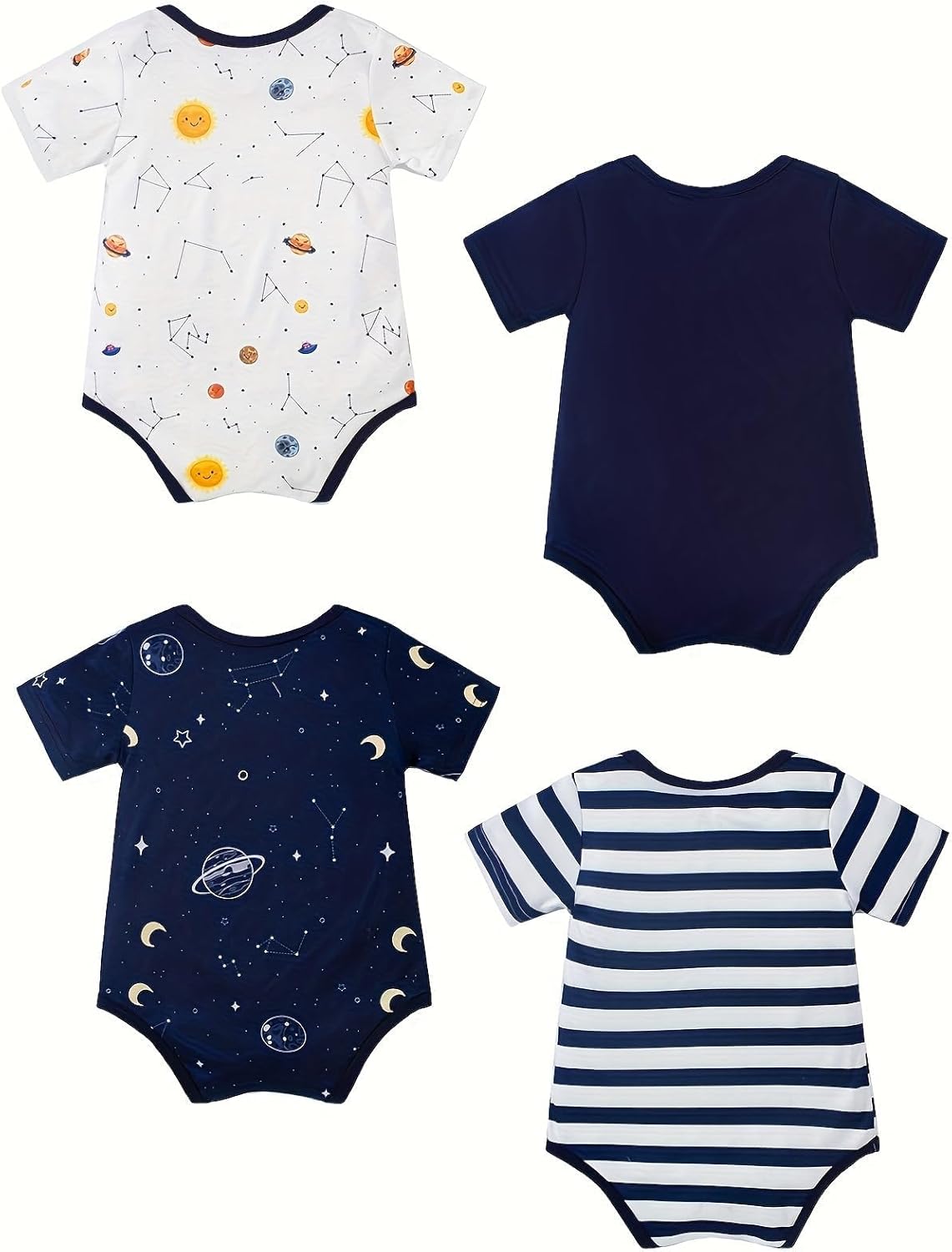 NZRVAWS Newborn Baby Boy Girl Clothes Unisex Infant Romper Pants Set Hat 4-Pack Outfits 0-12 Months 16 Pieces Toddler