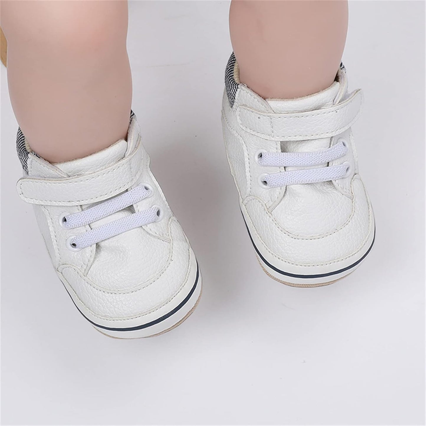 SOFMUO Baby Boys Girls High Top Ankle PU Leather Sneakers Soft Rubber Sole Infant Moccasins Newborn Oxford Loafers Anti-Slip Toddler Wedding Uniform Dress Shoes