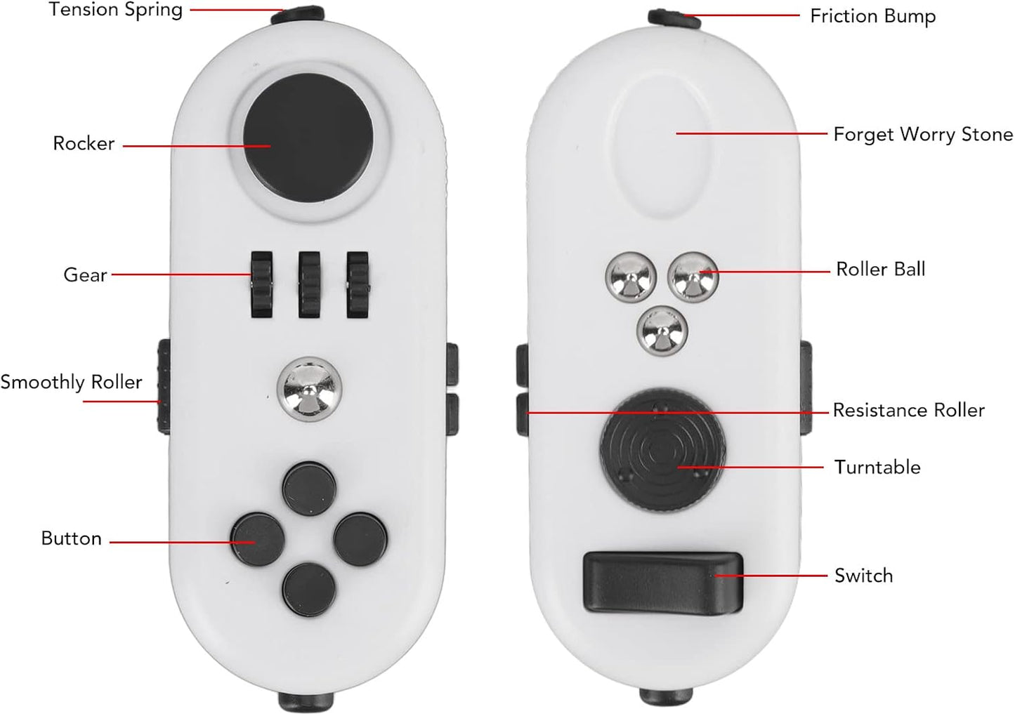 Reduce Stress Relax Mood Portable Anxiety Sensory EDC Toy Sensory Educational Novelty Toys Relief Pressure Decompression Toys for Adults(5 White and Black)