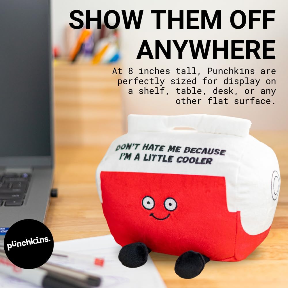 Peanut Butter Jar Foodie Plushie, Funny Pun Meme Gag Gift, White Elephant, Stocking Stuffer Present, Great for Emotional Support, Fun Desk Accessory, Weighted Base for Display