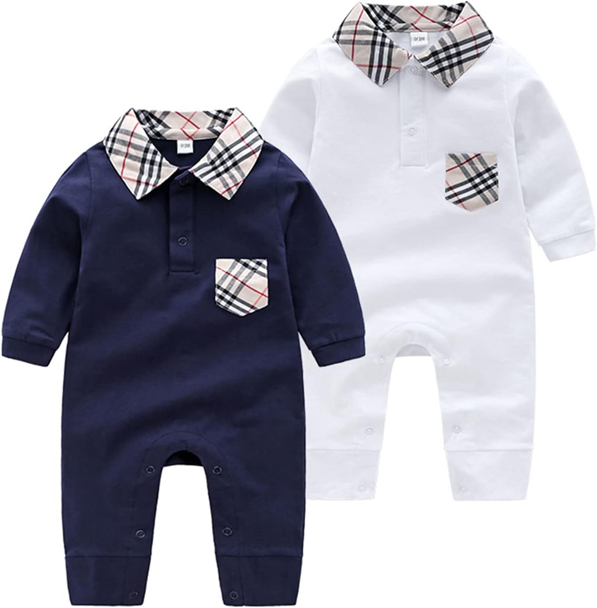 Unisex Toddler Baby Boy Romper Jumpsuit Cotton Long Sleeve Newborn Baby Boy Bodysuit One-Piece Overalls