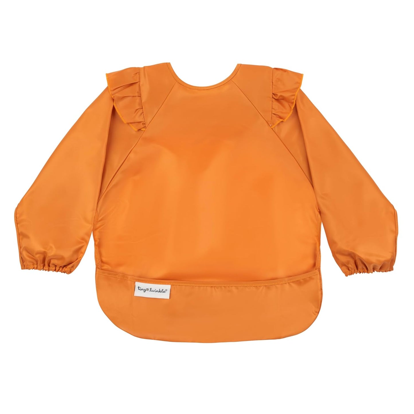 Tiny Twinkle Mess Proof Baby Bib,Waterproof Smock Baby Bib for Eating,Machine Washable Long Sleeve Bib,Baby Led Weaning,Toddler Bib,BLW Supplies(Cinnamon, Large 2-4 Years)
