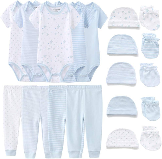 Kiddiezoom Unisex Baby Layette Essentials Giftset Clothing Set 19-Piece For Newborn Baby