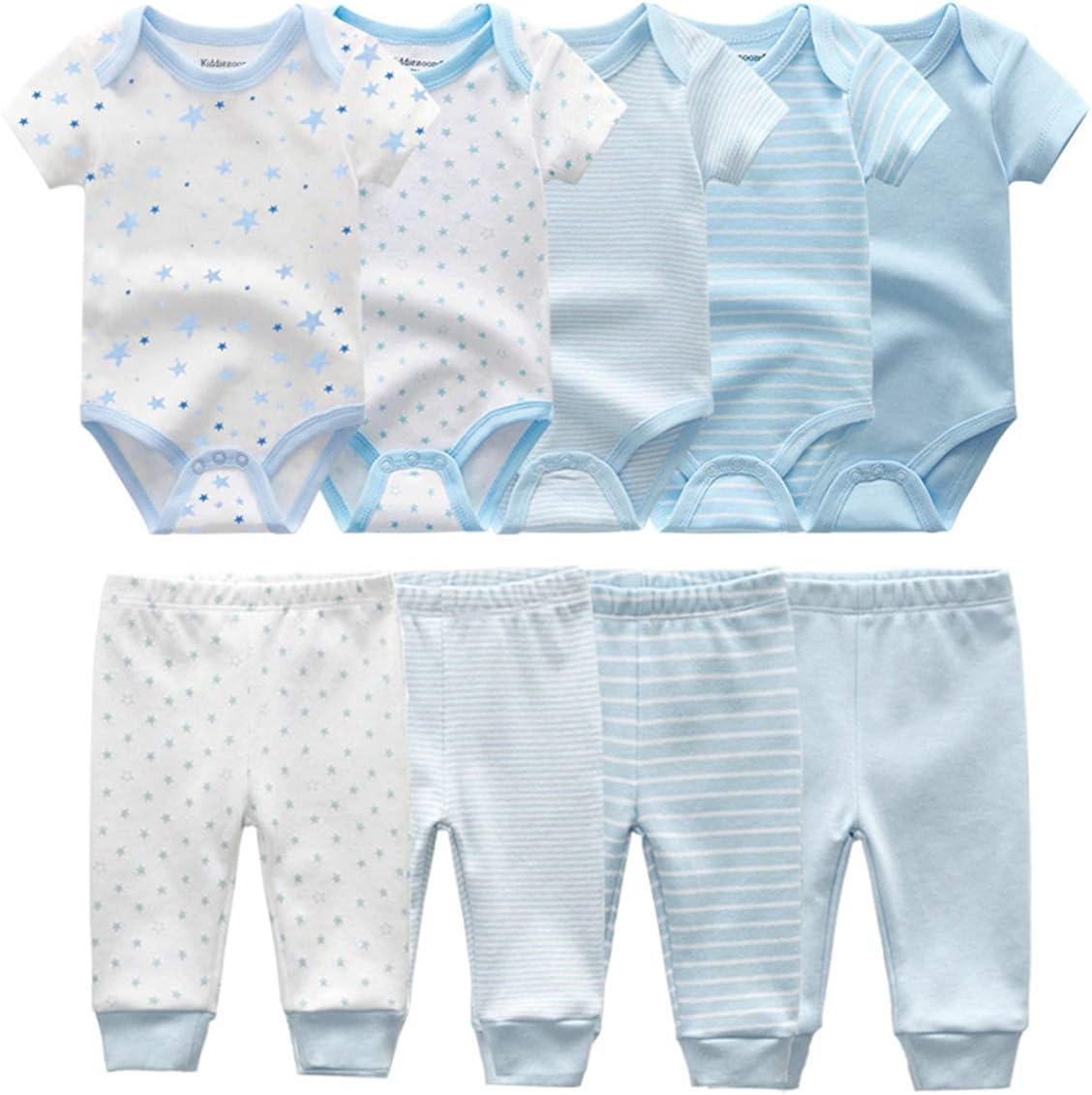 Kiddiezoom Unisex Newborn Baby Short-Sleeve Bodysuit Baby Layette Essentials Giftset Clothing Set