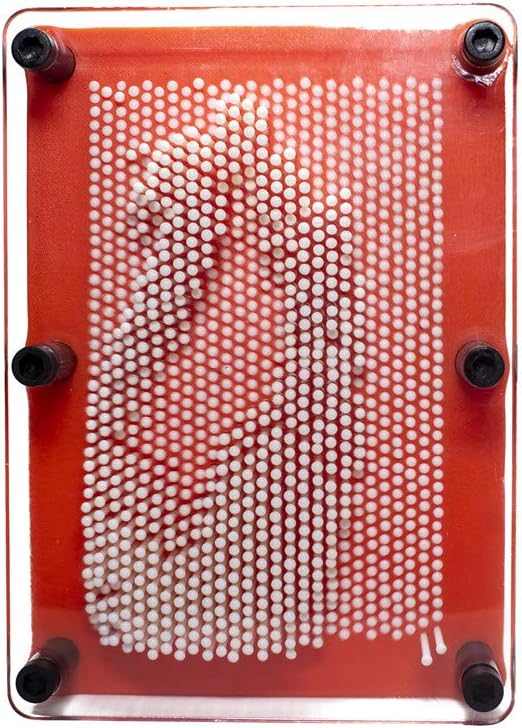 Plastic Pin Art Board Game 3D Large Size Sculpture for Children Adults 5 x 7 inches, Colorful Desk Toy Gift (White pin)