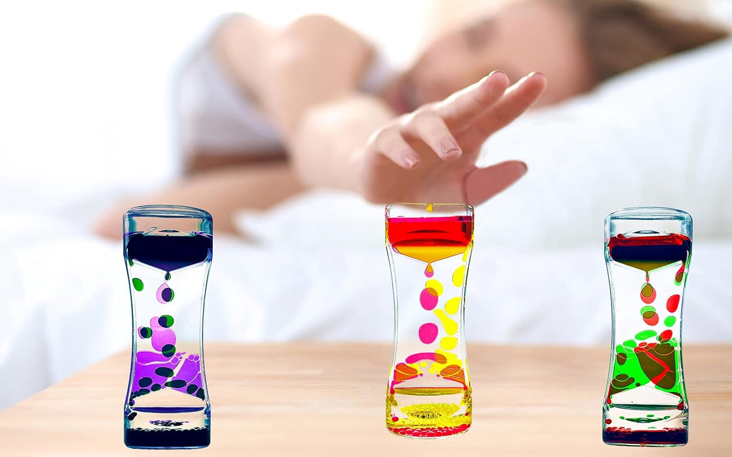Liquid Motion Bubbler Timer Sensory Toys for Relaxation, 1 Pack Water Motion Timer Fidget Toy Anxiety Toys for All Age, drip Oil Motion Bubble Sensory Play for Office Home Table Decoration