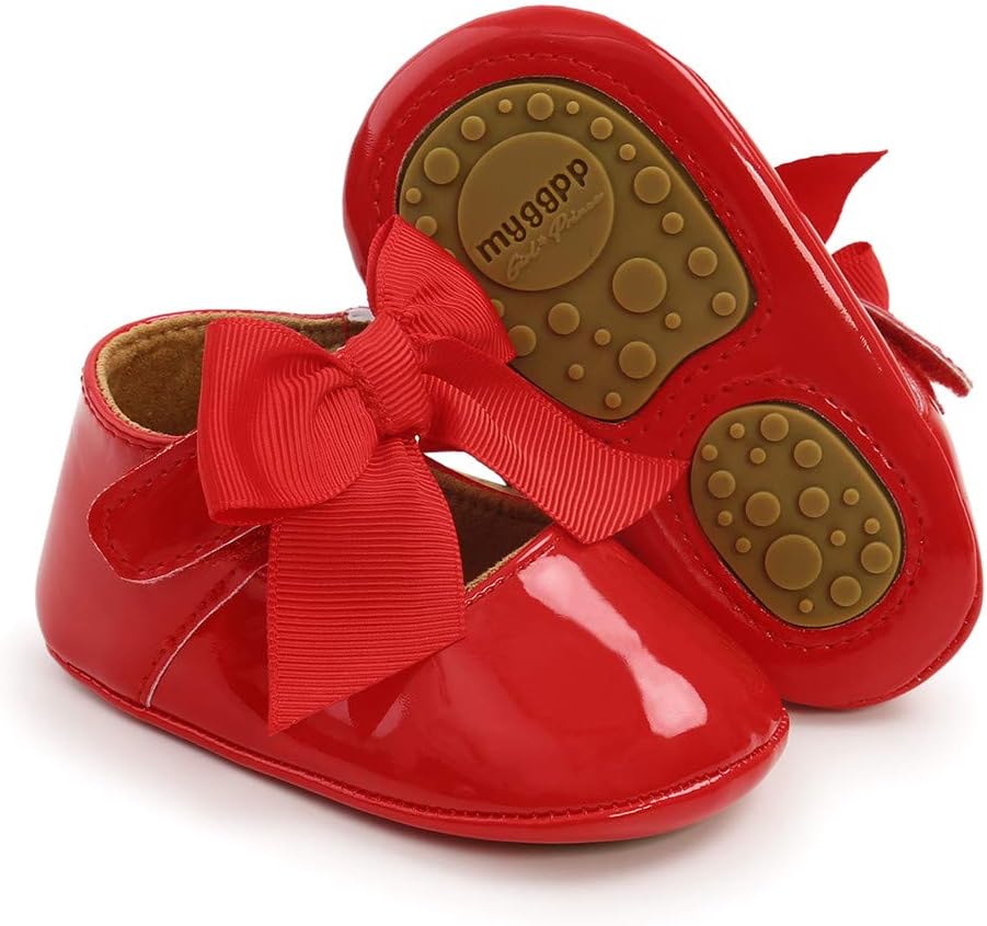 Baby Shoes Mary Jane Flats Non Slip Soft Sole Infant Toddler Sneakers First Walkers Party Christmas Dress Shoes