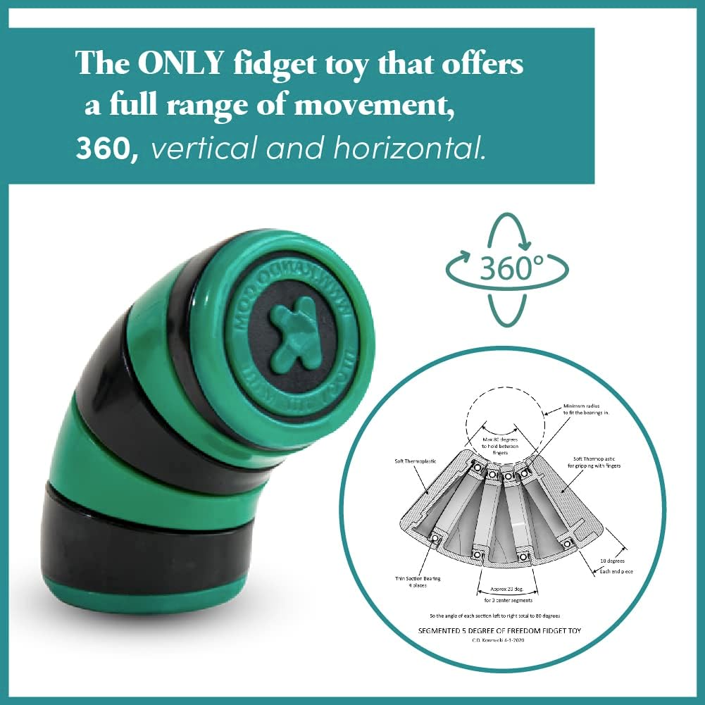 MOOV Mini Fidget Toy, Relieve Anxiety and Stress. Small, Discrete, one Hand use. Relaxing Smooth Movement. Pocket Friendly. Improve Clarity and Focus for Child or Adult. Autism Sensory aid.