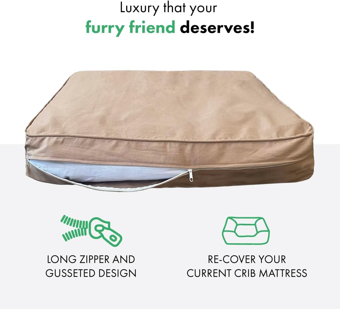 Molly Mutt Large Crib Mattress Cover - Wild Horses Print - Measures 27”x52”x5”- 100% Cotton - Durable - Breathable - Sustainable - Machine Washable Dog Bed Cover