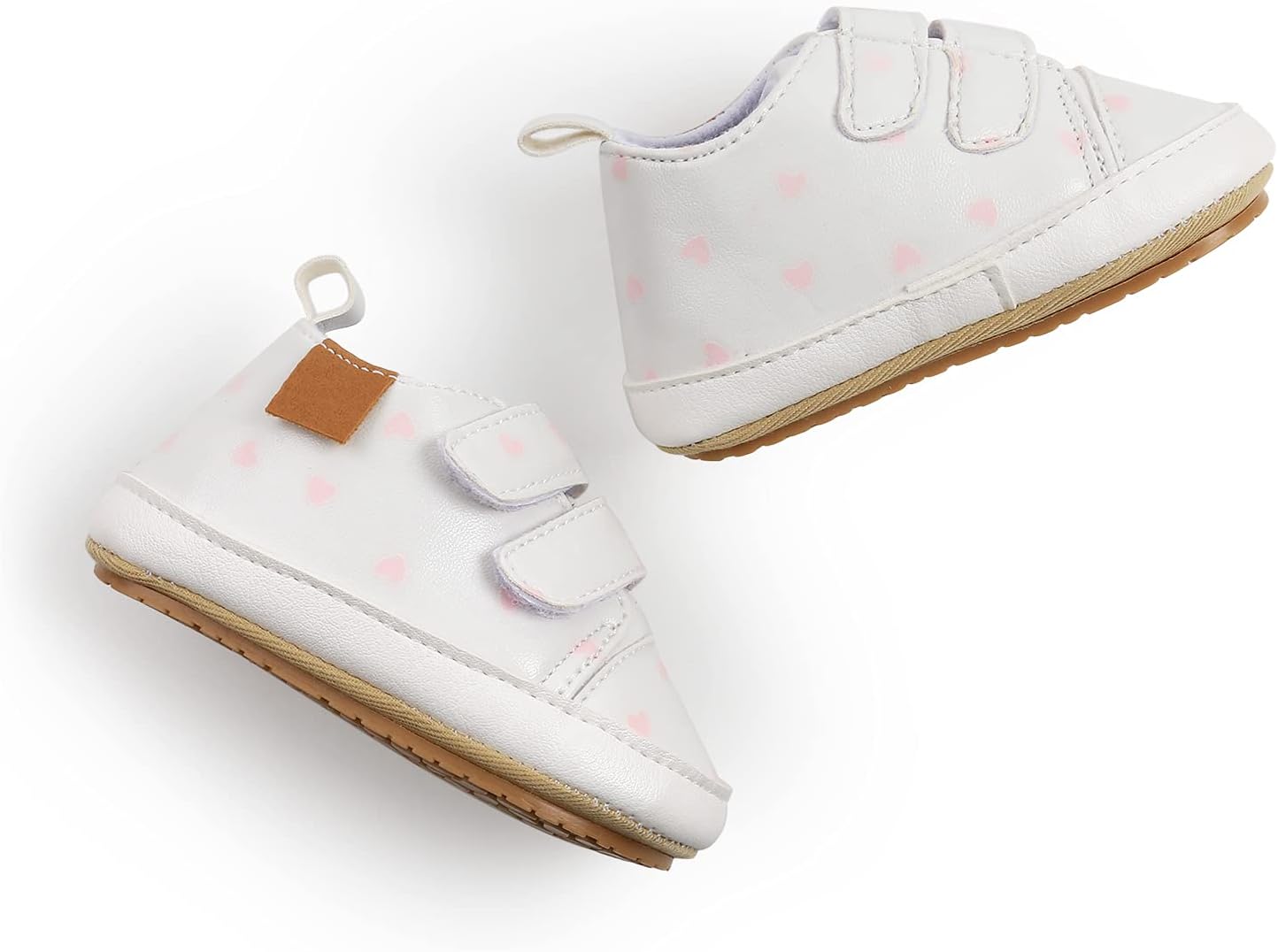 SOFMUO Baby Boys Girls High Top Ankle PU Leather Sneakers Soft Rubber Sole Infant Moccasins Newborn Oxford Loafers Anti-Slip Toddler Wedding Uniform Dress Shoes